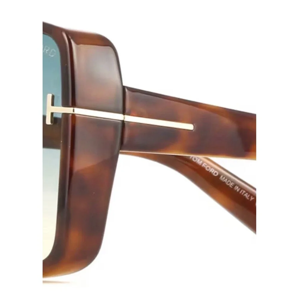 Tom Ford YVONNE FT1117 53P Oversized Sunglasses Blonde Havana Blue Gradient 63mm - Picture 5 of 8